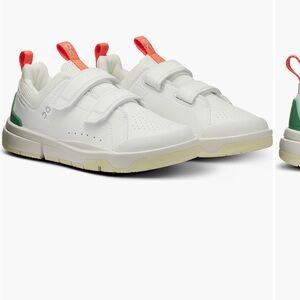 On Running Kids' White and Green Sneakers